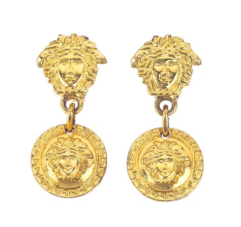 versace gold stud earrings men's|vintage versace earrings.